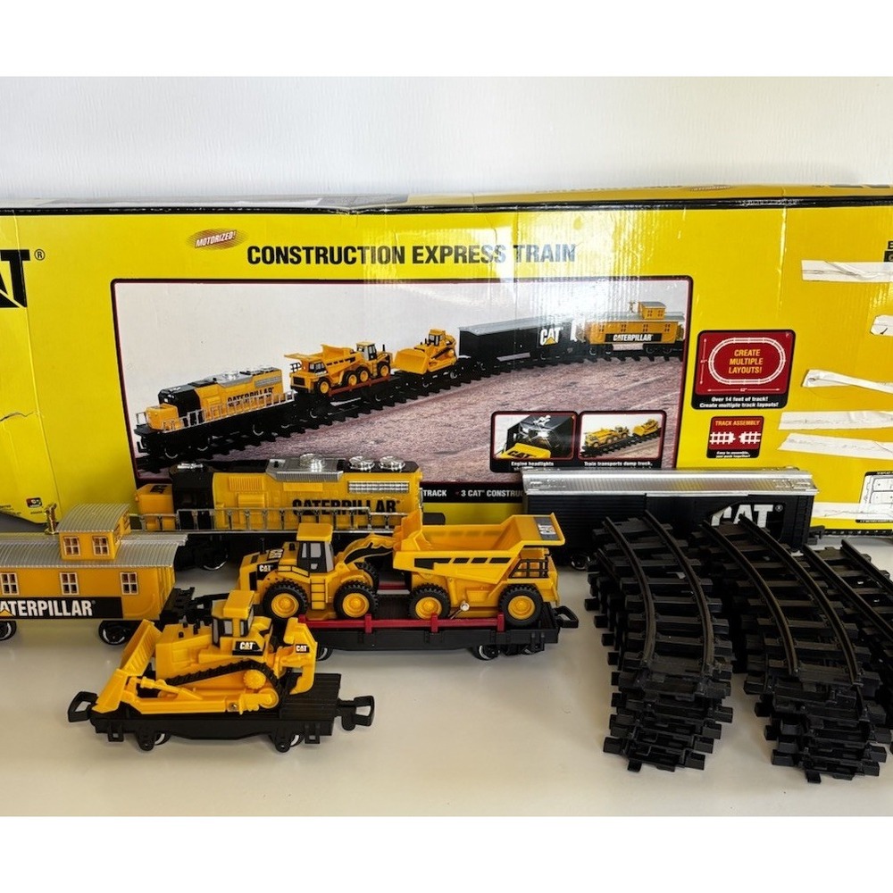 🚜2007 CAT Construction Express Train Set Motorized - 14 Feet Track
